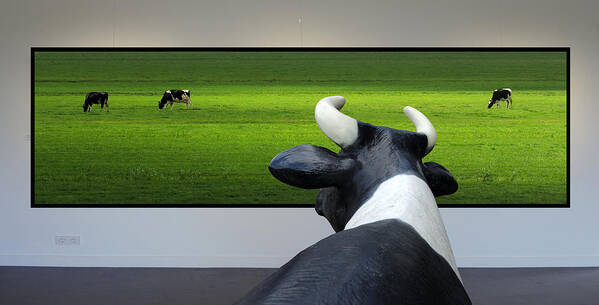Cows Art Print featuring the photograph My Wish: I Was Grazing There Myself...! by Huib Limberg