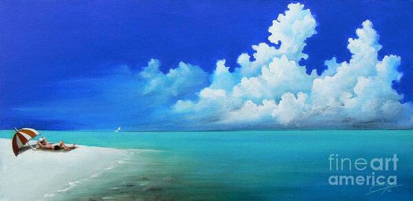 Acrylics Art Print featuring the painting Nap on the Beach by Artificium -