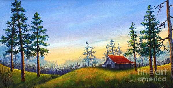 Landscape Art Print featuring the painting New Day by Jerry Walker