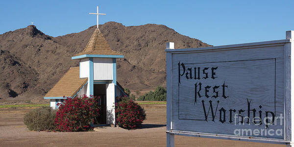 Church Art Print featuring the photograph Pause Rest Worship Church by Priscilla Burgers