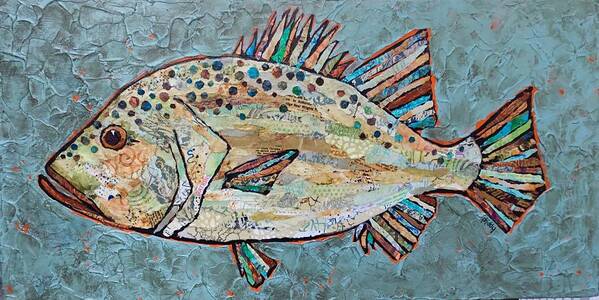 Perch Art Print featuring the painting Peggy the Perch by Phiddy Webb