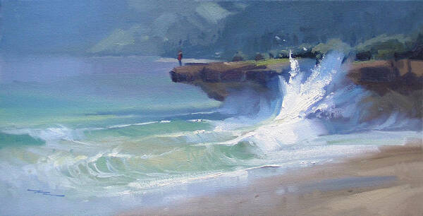 Haleiwa Art Print featuring the painting Pounders by Richard Robinson