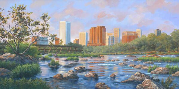 Guy Crittenden Art Print featuring the painting Richmond City Skyline by Guy Crittenden