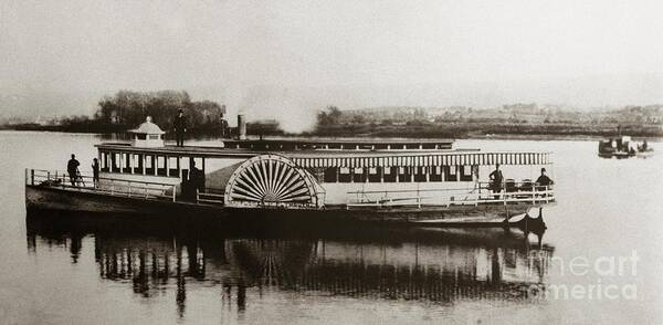 Riverboat Art Print featuring the photograph Riverboat Mayflower of Plymouth  Susquehanna River near Wilkes Barre Pennsylvania late 1800s by Arthur Miller