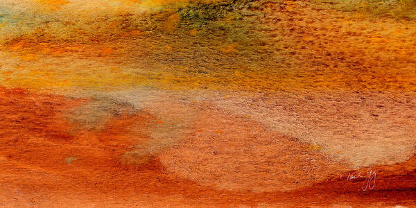 Abstract Art Print featuring the mixed media Rust and Sand 3 by Paul Gaj