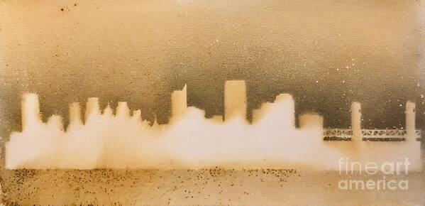 Sacramento Art Print featuring the pyrography Sacramento Skyline by Brandi Pfleider