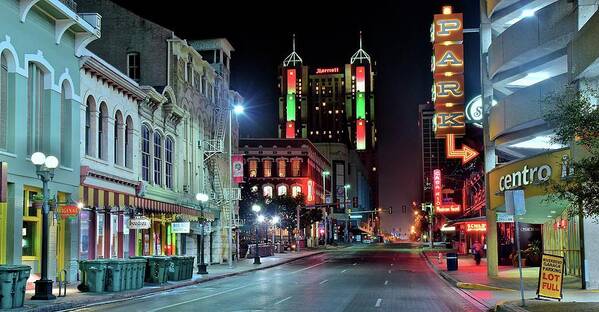 San Art Print featuring the photograph San Antonio Alight by Frozen in Time Fine Art Photography