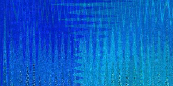 Digital Art Print featuring the digital art Sea Song Blue on Blue by Stephanie Grant