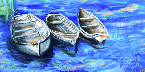 Boats Art Print featuring the painting Serenity by JoAnn Wheeler