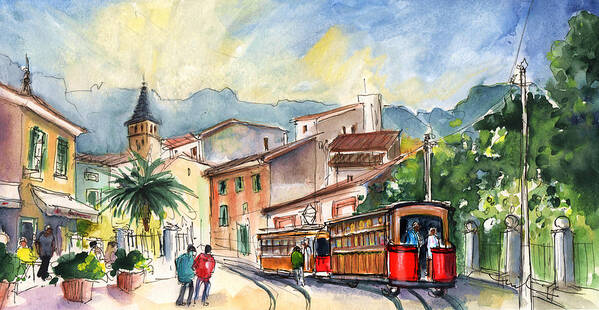 Travel Art Print featuring the painting Soller In Majorca 01 by Miki De Goodaboom