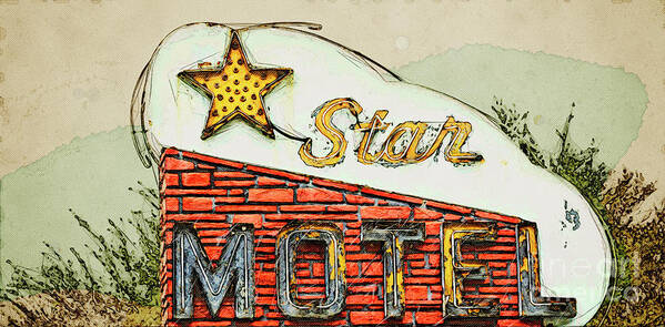 Florida Art Print featuring the photograph Star Motel by Lenore Locken