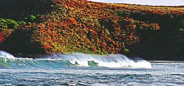 Surfing The Island Art Print featuring the photograph Surfing the Island by Blair Stuart