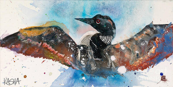 Loon Art Print featuring the painting Tight Fit by Kasha Ritter