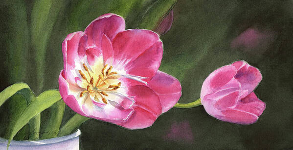 Tulips Art Print featuring the painting Toward the Sun by Vikki Bouffard