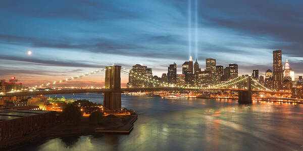 Clarence Holmes Art Print featuring the photograph Tribute in Light II by Clarence Holmes