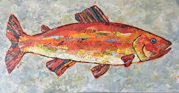 Fish Art Print featuring the painting Trudy the Trout by Phiddy Webb