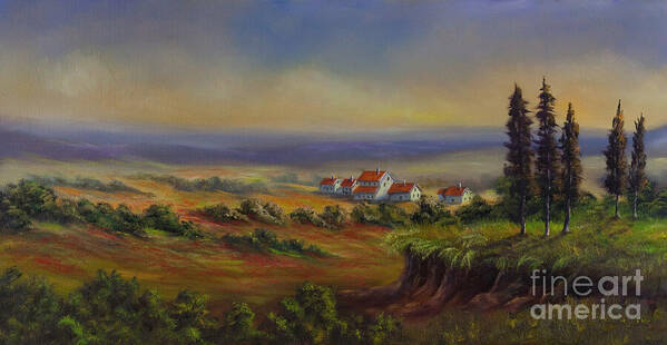 Tuscany Painting Art Print featuring the painting Tuscany at Dusk by Charlotte Blanchard