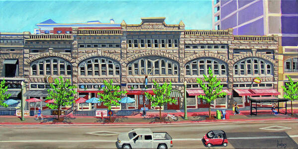 Boise Art Print featuring the painting Union Block Building - Boise by Kevin Hughes