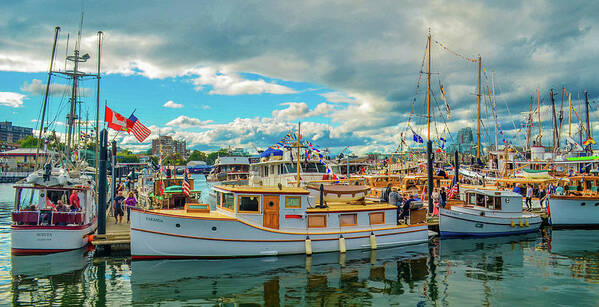 Boats Art Print featuring the photograph Victoria Harbor old boats by Jason Brooks