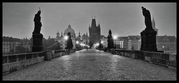 Charles Bridge Art Print featuring the photograph Watchers by Jason Wolters