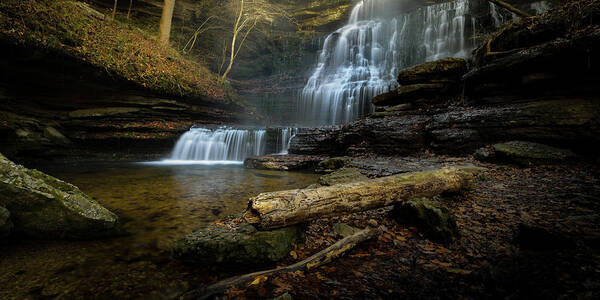 Tranquillity Art Print featuring the photograph Waterfalls by Mati Krimerman