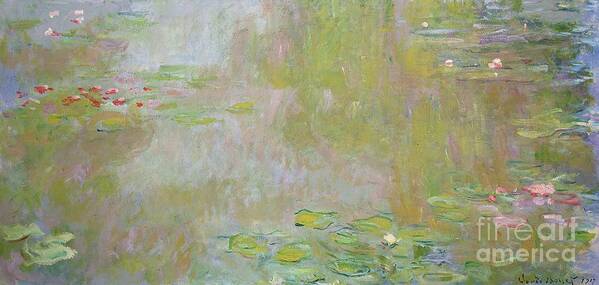 Waterlilies At Giverny Art Print featuring the painting Waterlilies at Giverny by Claude Monet