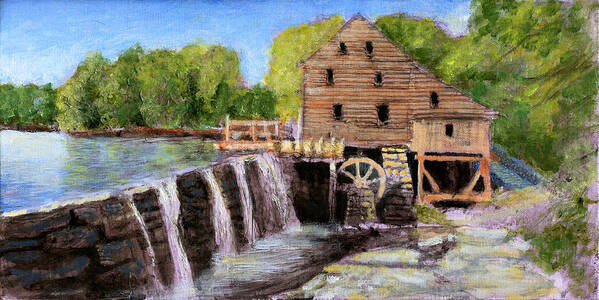 Impressionist Painting Of A Mill Art Print featuring the painting Yates Mill by David Zimmerman