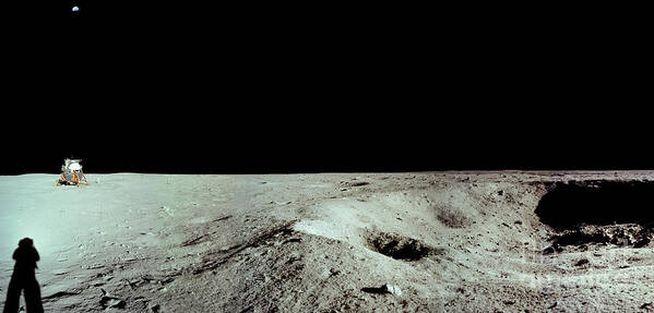 Apollo 11 Art Print featuring the photograph Apollo 11 Panorama of the first men by Andy Myatt