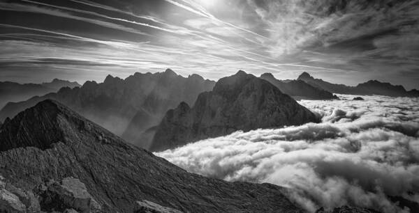 Bw Art Print featuring the photograph Above The Sea Of Fog by Bor