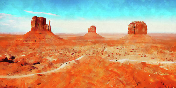 Arizona Dream Art Print featuring the painting Arizona Landscape - 04 by AM FineArtPrints