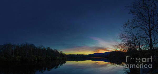 Blue Ridge Parkway Art Print featuring the photograph Blue Ridge Parkway Mountain Lake Sunset 789G by Ricardos Creations
