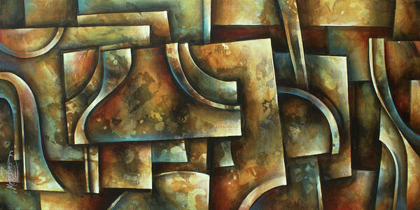 Abstract Art Print featuring the painting Evolution of Space 2 by Michael Lang