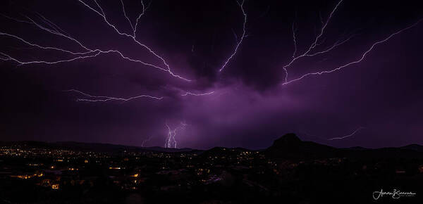 Lightning Art Print featuring the photograph Fingers Across the Sky by Aaron Burrows