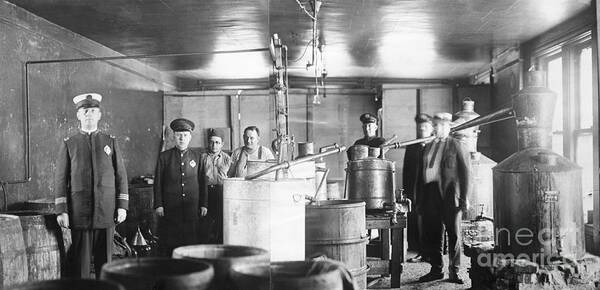 People Art Print featuring the photograph Giant Moonshine Operation Wstllspolice by Bettmann