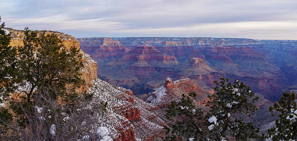 American Southwest Art Print featuring the photograph Grand Canyon Morning Panorama by Todd Bannor