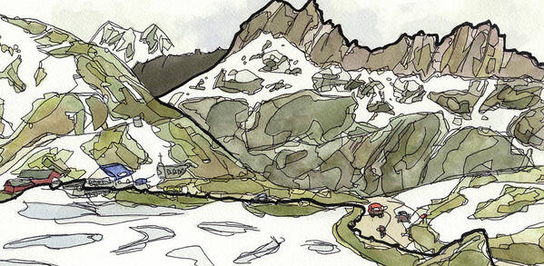 Landscape Art Print featuring the painting Grinselpass, Switzerland by Craig Macnaughton