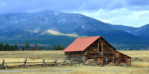 Ranch Building Art Print featuring the photograph Montana Ranch Building by Kae Cheatham