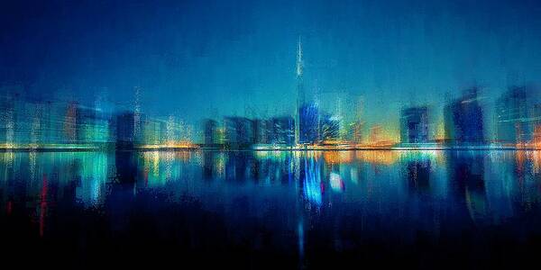 City Art Print featuring the digital art Night of the City by David Manlove