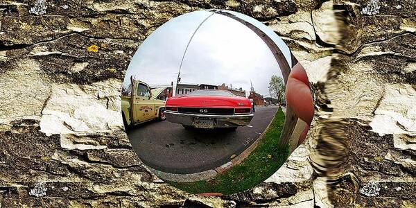 Car Art Print featuring the photograph Old car fish eye 2 by Karl Rose