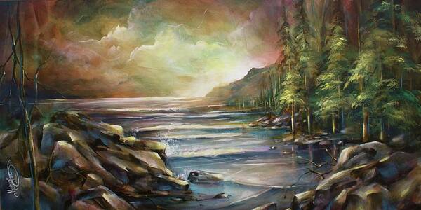 Landscape Art Print featuring the painting Shoreline by Michael Lang