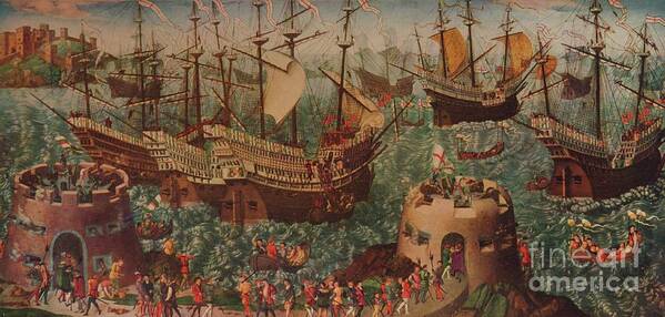 Convoy Art Print featuring the drawing The Embarkation Of Henry Viii At Dover by Print Collector