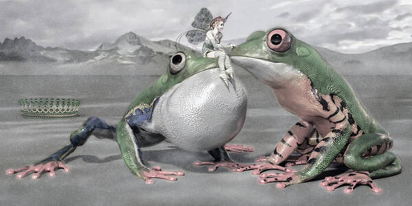 Frog Art Print featuring the digital art The Story of Two Princes by Betsy Knapp