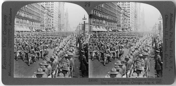 People Art Print featuring the photograph Us Army March In Chicago by The New York Historical Society