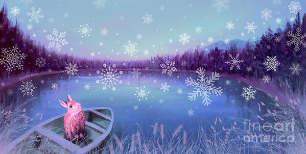 Stirrup Lake Art Print featuring the painting Winter Dream by Yoonhee Ko