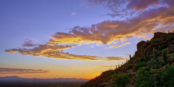 Sunset Art Print featuring the photograph Breathtaking Arizona Sunset Over Gates Pass by Chris Anson