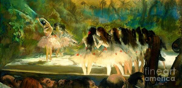 Ballet Art Print featuring the painting Ballet at the Paris Opera #13 by Edgar Degas
