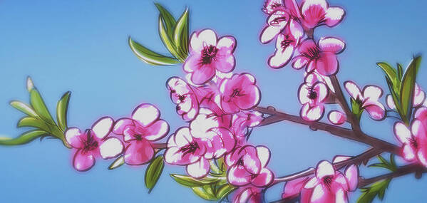 Spring Art Print featuring the digital art Art - Blossoms of Spring by Matthias Zegveld