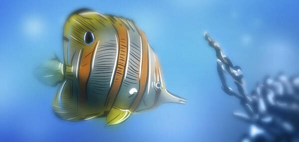 Fish Art Print featuring the digital art Art - Tropical Beauty by Matthias Zegveld