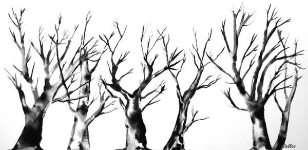 Bare Trees Art Print featuring the painting Bare Trees by Vallee Johnson