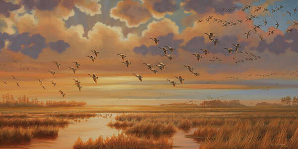 Blackwater Refuge Art Print featuring the painting Blackwater Symphony by Guy Crittenden